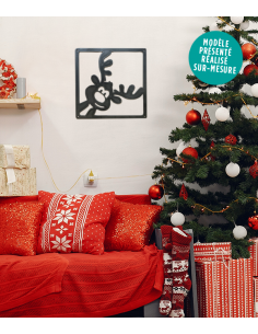 Plaque décorative en métal brut Renne 2