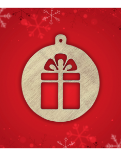 Décoration de Noël en bois Boule cadeau