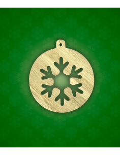 Décoration de Noël en bois Boule flocon