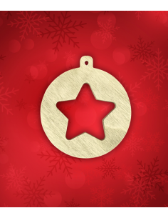 Décoration de Noël en bois Boule étoile