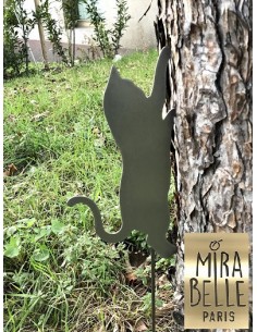 Chat debout en métal brut à... 2