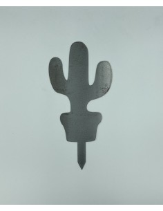 Cactus en pot en métal à...