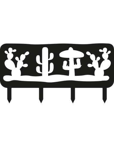Bordure de jardin en métal cactus