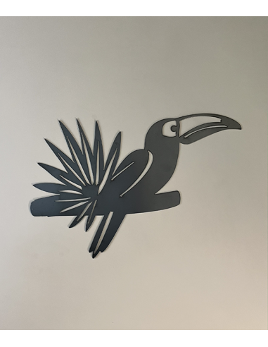 Décoration murale Toucan en métal brut