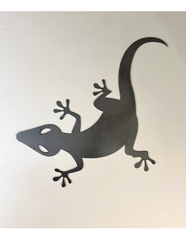 Décoration murale Gecko en métal brut