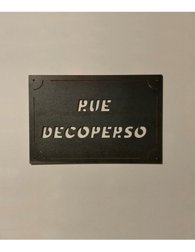 Plaque en métal brut personnalisable "Rue Script"