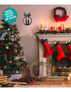 Décoration murale Boule de Noël en métal brut 2