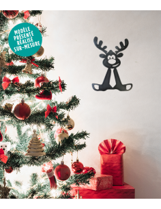 Décoration murale Renne en métal brut 2